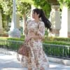 Bridget Brown Floral Midi Dress