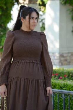 Ally Brown Smocked Dress -Women Dresses Store Facetune 25 07 2024 15 58 36