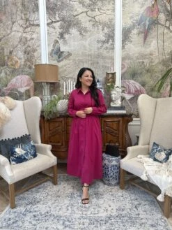 Opal Magenta Shirt Dress