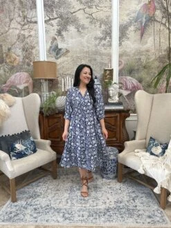 Harriet Blue Midi Dress