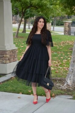 Novalee Black Ruffled Tulle Dress -Women Dresses Store Facetune 28 10 2023 15 25 38