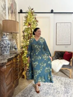 Faith Teal Floral Maxi Dress -Women Dresses Store Facetune 31 10 2024 14 47 27