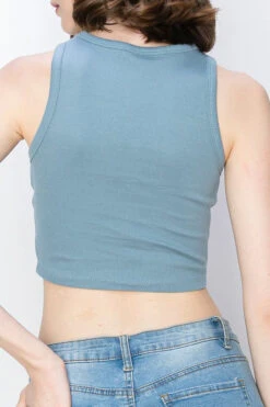 Mier Ribbed Cropped Layering Tops (black And White) -Women Dresses Store IMG 0743