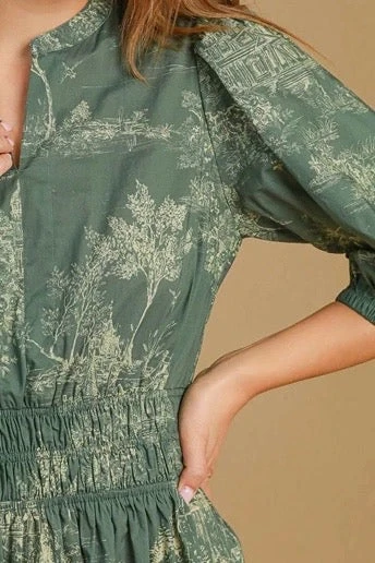 Briseida Toile Olive Green Cotton Dress 11 Briseida Toile Olive Green Cotton Dress - Image 9