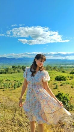 Ethel 100% Cotton Spring Floral Midi Dress
