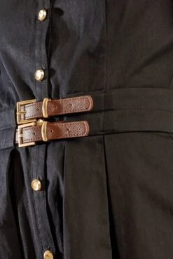 Laila Black Cotton Classic Midi Dress -Women Dresses Store IMG 5635