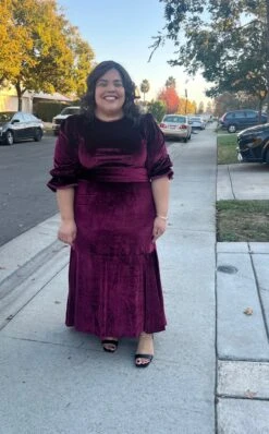 Montreal Burgundy Velvet Dress -Women Dresses Store IMG 5779