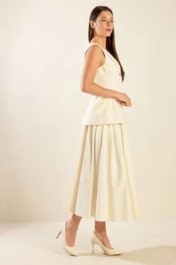 Loren Cream Woven Skirt -Women Dresses Store IMG 6925