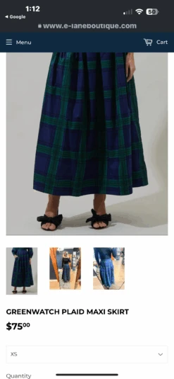 Harley Navy Plaid Maxi Skirt -Women Dresses Store IMG 7680