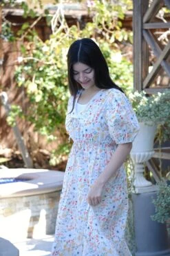 Ethel 100% Cotton Spring Floral Midi Dress -Women Dresses Store Snapseed 389763ec c694 490a 838e 0257ea55d94a