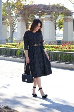 Asos Black Tweed Midi Dress -Women Dresses Store Snapseed 5d4211fe 3843 4310 9224 a290e669e44c