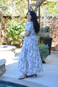 Bette 100% Cotton Blue Floral Maxi Dress -Women Dresses Store Snapseed 75a7a4b5 f971 4c56 9b97 4c82d6b83dae