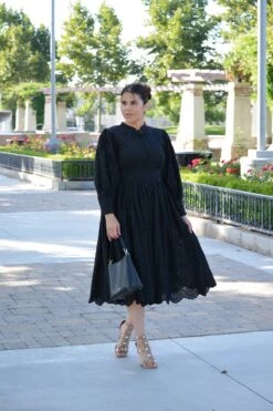 Florence Black Eyelet Cotton Dress -Women Dresses Store image 02ba3557 5da2 4013 8a19 44d1bdc3b3e9