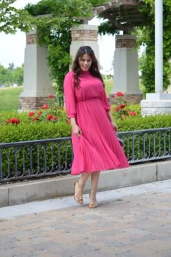 Zina Fuchsia PinkMidi Dress -Women Dresses Store image 090eb4e9 c35a 4625 b729 4d1368aa49c7