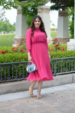 Zina Fuchsia PinkMidi Dress -Women Dresses Store image 0a8c2e63 bced 47fa 8fe7 60961a95ecb2