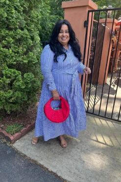 Antalya Blue Striped Cotton Dress -Women Dresses Store image 16185738 5d96 4ebc 9544 18391c38d718