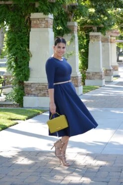 Merida Navy Midi Dress -Women Dresses Store image 1a1afbf4 21f8 421e 855c c433d577830c