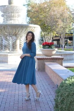 Berlin Teal Scalloped Dress 24 Berlin Teal Scalloped Dress -Women Dresses Store image 1b042d5b 8819 4e24 a94a 17cde685406f