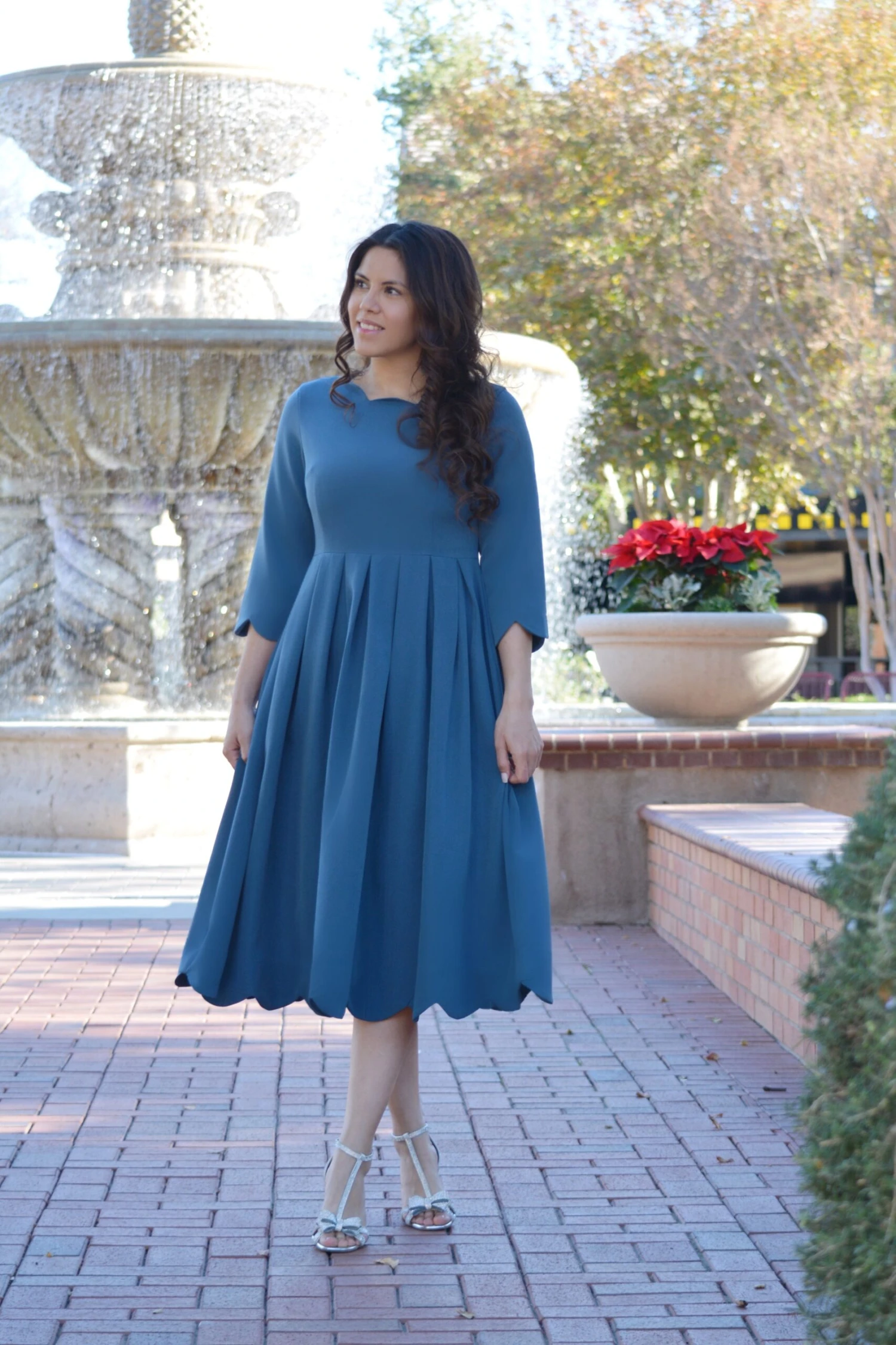 Berlin Teal Scalloped Dress 3 Berlin Teal Scalloped Dress
