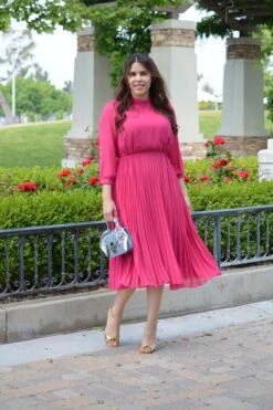 Zina Fuchsia PinkMidi Dress -Women Dresses Store image 28214776 7ca6 45c1 8b79 8b4397453509