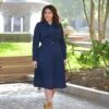 Britain Navy Pleated Dress -Women Dresses Store image 2a8018e2 bf71 4a2f 88eb 75c653166836