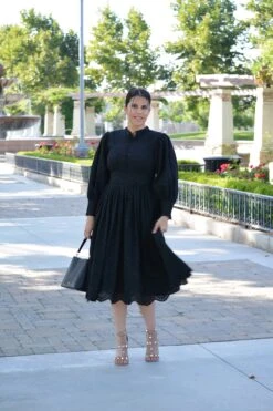 Florence Black Eyelet Cotton Dress -Women Dresses Store image 2e33b490 a497 4076 8c6e b73c3b9a002b
