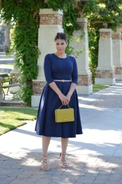 Merida Navy Midi Dress -Women Dresses Store image 378b7866 e054 41ae 8b78 b13118f5b29f