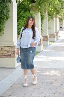 Havana Blue Distressed Skirt (Skirt Society Exclusive) -Women Dresses Store image 3bed0db0 c672 4fb8 91b6 45e4948db42c