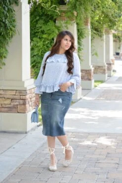 Havana Blue Distressed Skirt (Skirt Society Exclusive) -Women Dresses Store image 41c317ee f3e6 488b bbca 7b42bc2b21bf