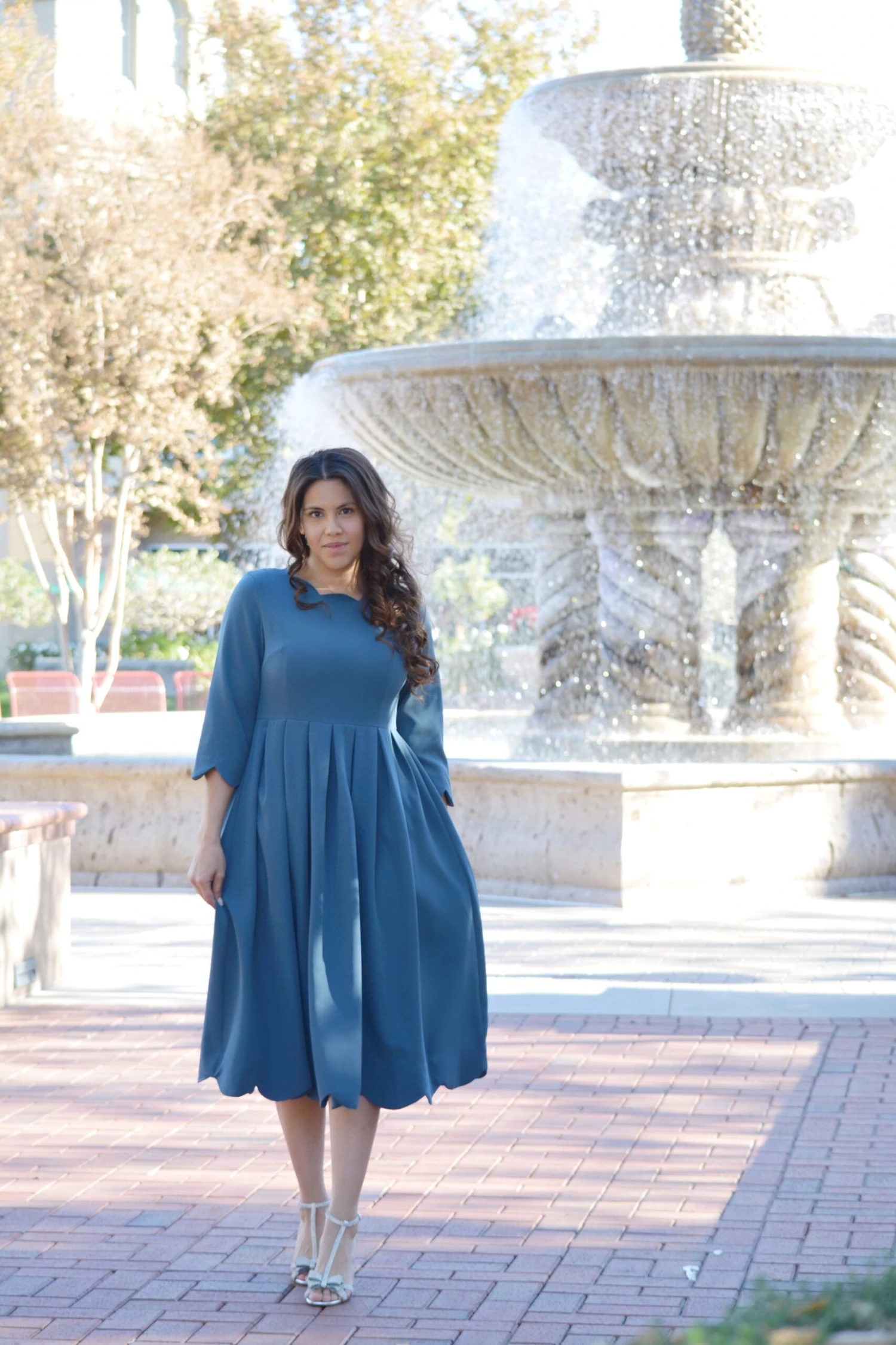 Berlin Teal Scalloped Dress 9 Berlin Teal Scalloped Dress - Image 7