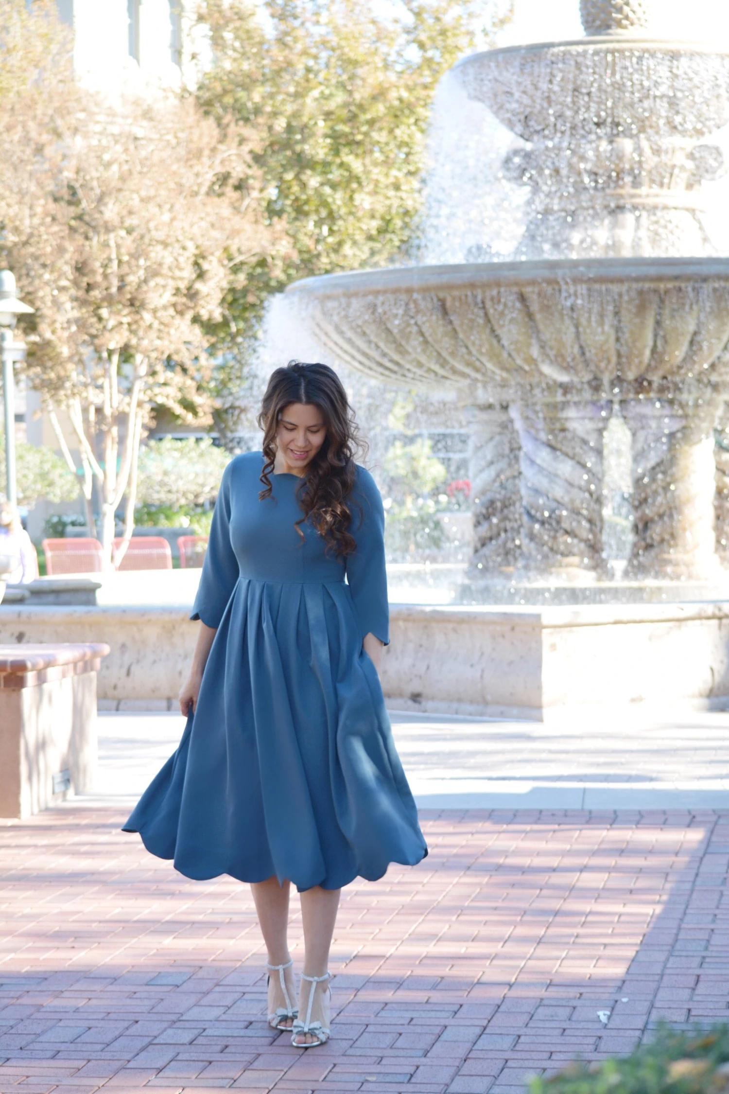 Berlin Teal Scalloped Dress 10 Berlin Teal Scalloped Dress - Image 8