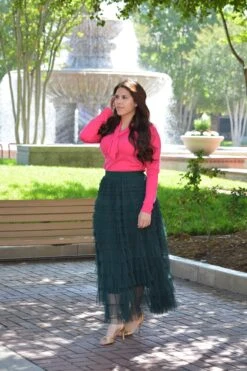 Charlotte Green Tulle Tiered Skirt -Women Dresses Store image 4d6d0586 2cd6 4bf9 a6aa efdab8c072f0