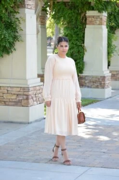 Ada Pale Yellow Smocked Dress -Women Dresses Store image 5aca8b2a caee 42b8 b8f5 d8d267296801