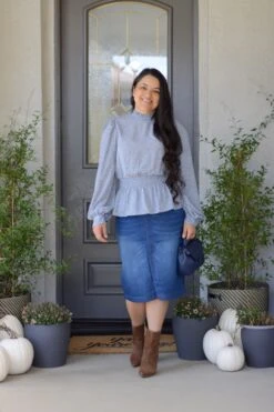 Justine Indigo Denim Skirt -Women Dresses Store image 64edd446 ad2f 47fb 995a 49de63b8004b