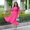 Zina Fuchsia PinkMidi Dress -Women Dresses Store image 661f3363 ac40 4dac b85c 6d338a0fdcb4
