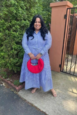 Antalya Blue Striped Cotton Dress -Women Dresses Store image 69f2d169 0891 435b a2c4 5db9468906b2