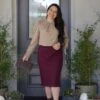 Mercy Burgundy Pencil Skirt -Women Dresses Store image 6fea66ac e4cf 4480 92e3 653543300054