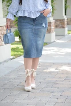 Havana Blue Distressed Skirt (Skirt Society Exclusive) -Women Dresses Store image 73a9a5cf e7d5 4085 a7c7 c1547b6a00d3