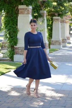 Merida Navy Midi Dress -Women Dresses Store image 7c20dd85 7971 498d b3b9 16a110071cb3