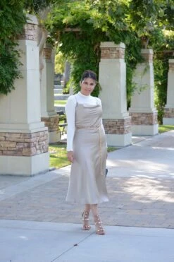 Luna Champagne Slip Dress -Women Dresses Store image 8ab985ff 28e3 40a7 87e9 b61dfe37b749