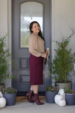 Mercy Burgundy Pencil Skirt -Women Dresses Store image a4d97bc9 9d44 4104 9f59 cb5a0fb5e9ec