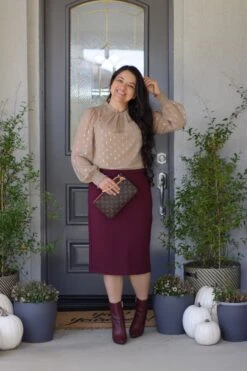 Mercy Burgundy Pencil Skirt -Women Dresses Store image a713ba6d f41e 4d05 9f31 2c0ab9588a0c