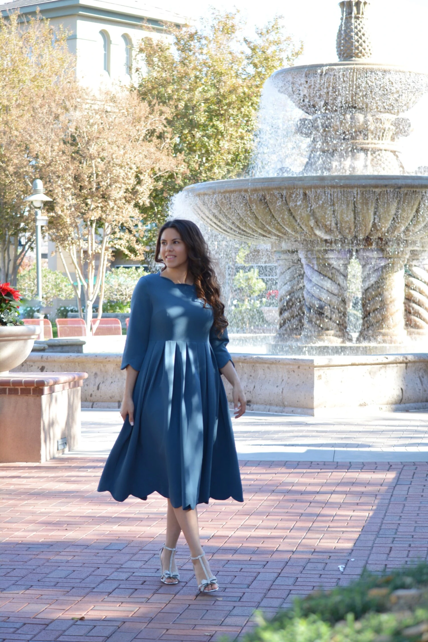 Berlin Teal Scalloped Dress 7 Berlin Teal Scalloped Dress - Image 5