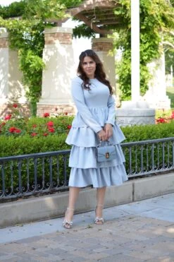 Amalfi Sky Blue Ruffled Dress -Women Dresses Store image b22ba49f 6801 4c00 a5d5 191c07b037b0