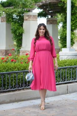 Zina Fuchsia PinkMidi Dress -Women Dresses Store image b723dadd bd96 4947 9277 ddc73b5bf920