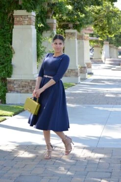 Merida Navy Midi Dress -Women Dresses Store image bf2abd67 1693 4888 a62d 366d6684cfde