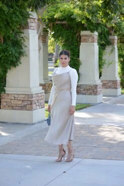 Luna Champagne Slip Dress -Women Dresses Store image c6cda55b 783e 434a bb79 bfdda726db61