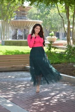 Charlotte Green Tulle Tiered Skirt -Women Dresses Store image d64af183 6db7 49ab 809a c6ade34cdc4a