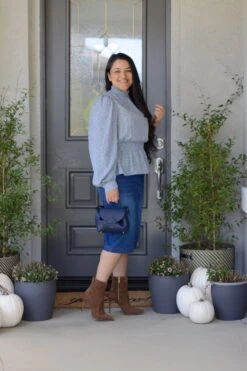 Justine Indigo Denim Skirt -Women Dresses Store image df13d75a 08f5 4761 8e13 bd6ced0bc5aa