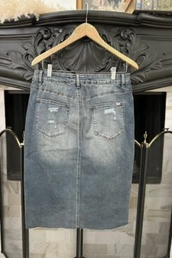 Havana Blue Distressed Skirt (Skirt Society Exclusive) -Women Dresses Store image f557b543 a22a 41f0 ba0c 8228ee4caba3